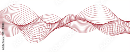 Abstract maroon color gradient wave lines with twisted curve lines and blend effect   Futuristic tech background with Curved wavy line. Seamless wave pattern glowing science flowing Futuristic energy 