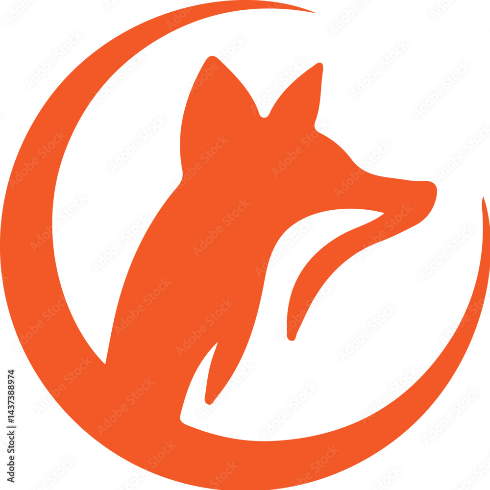 Obraz premium Fox simple icon. Vector ICON all icon Viktor 