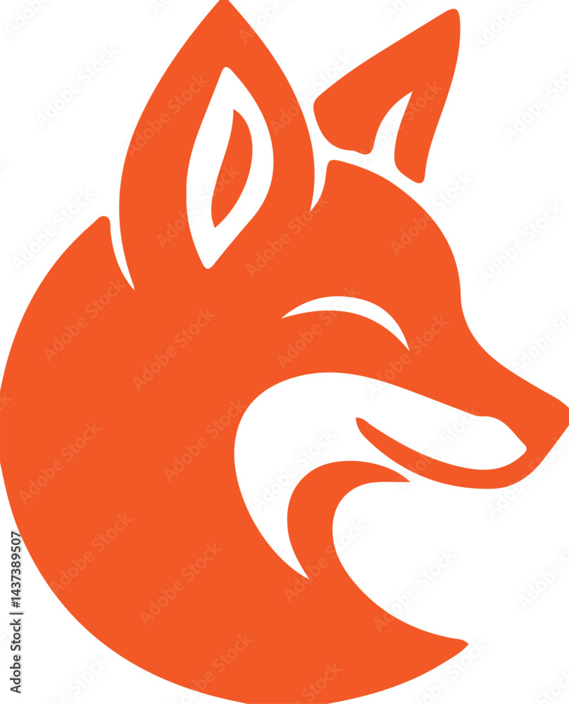 Obraz premium Fox simple icon. Vector ICON all icon Viktor 