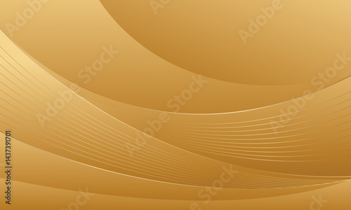 Elegant Gold Background with Abstract Smooth Curves in Luxury Style. Suitable for templates, banners, cards, covers, awards, sales, events, websites, pages and more