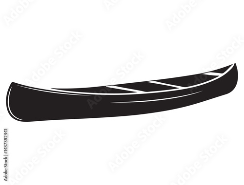 CANOE SILHOUETTE WHITE BACKGROUND