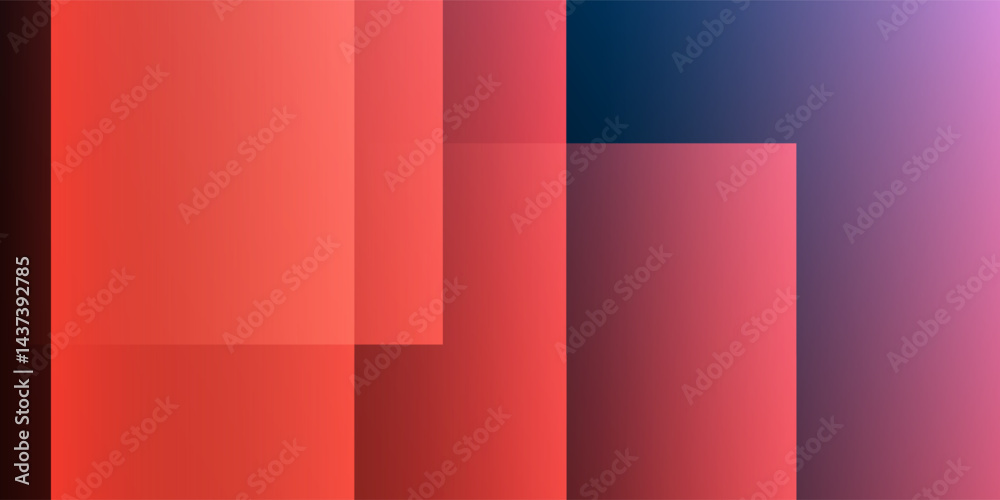 Obraz premium A modern abstract design featuring a smooth red gradient background with overlapping transparent squares. Harmonious colors, professional look, ideal for business use, websites, etc. Vector design.