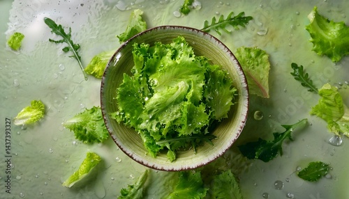 Healthy green salad with fresh vegetables, perfect for clean eating, vegan recipes, fitness diets, and nutritious lifestyle promotions.