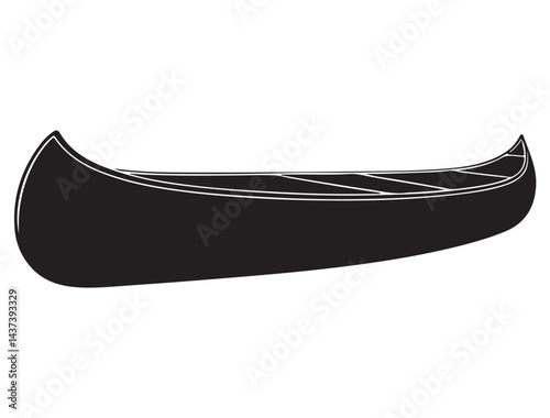 CANOE SILHOUETTE WHITE BACKGROUND