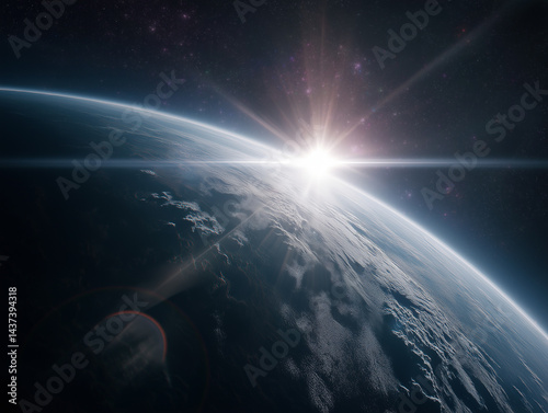 Planet in space on a dark background