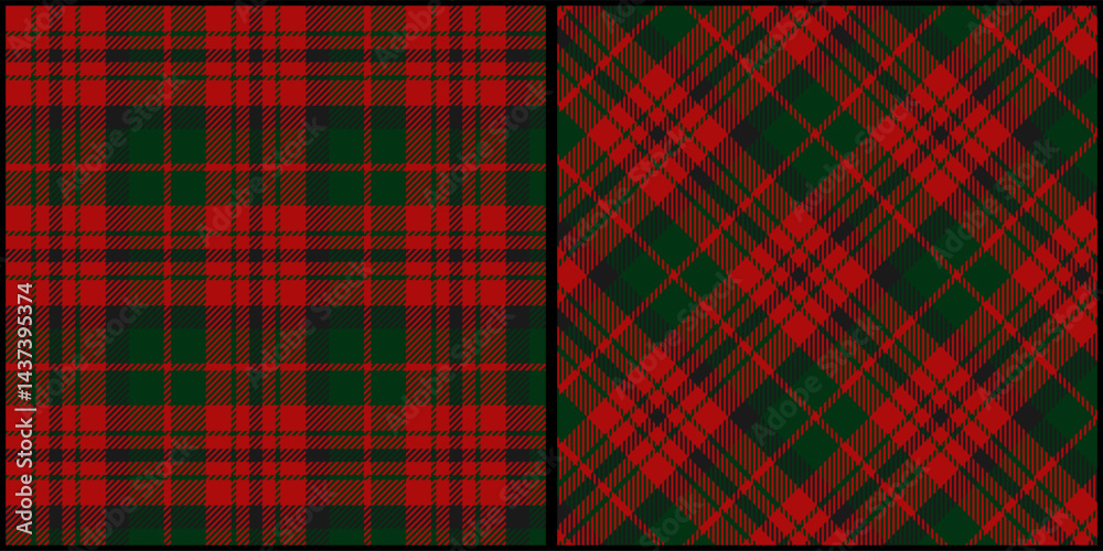 Obraz premium Plaid seamless pattern vector. Background graphic tartan fashion design use for print, texture, cloth, fabric, flannel.