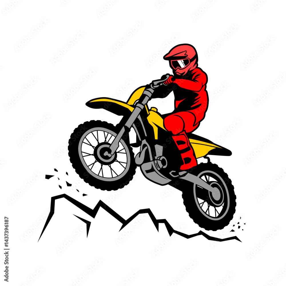 vector motocross rider image illustration vector motocross rider image illustration