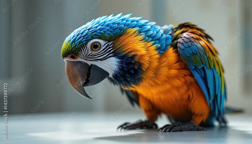 Fototapeta premium Vibrant Macaw Close-Up of Majestic Plumage