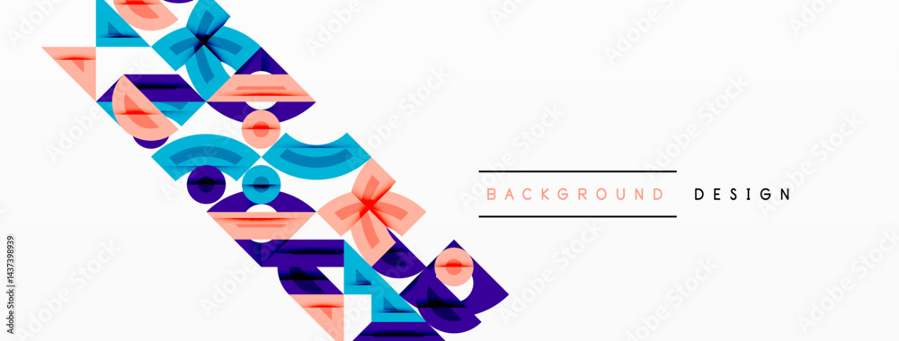 Obraz premium Abstract geometric shapes, vibrant colors, modern design. Minimalist composition creates dynamic visual interest. Background element.