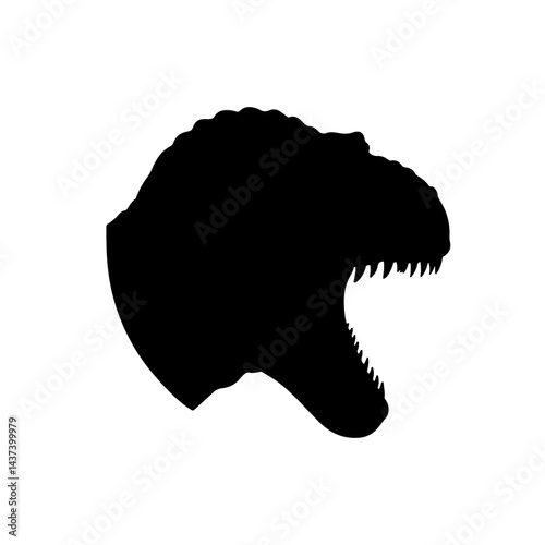 Dinosour Face  silhouette vector flat illustration design.
