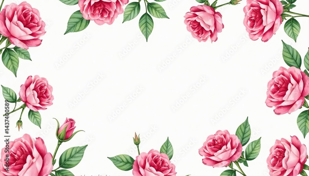 Delicate watercolor roses & leaves, repeating pattern , pastel, art, fabric Delicate watercolor roses & leaves, repeating pattern , pastel, art, fabric