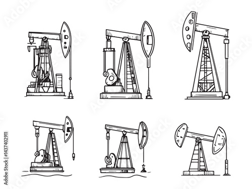 Oil Power art icon energy industry illustration design