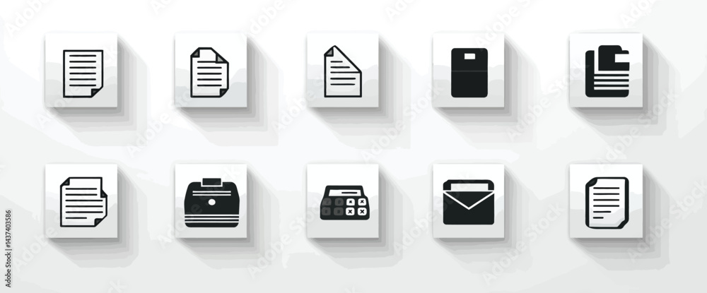 Icon sheet, simple shapes, Document icons Icon sheet, simple shapes, Document icons