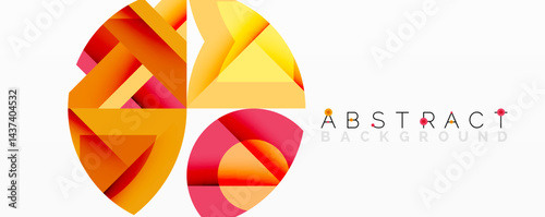 Bright abstract shapes overlap, creating dynamic colorful composition. Gradient hues blend smoothly, offering modern visual appeal.