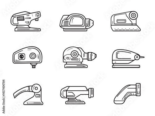 Orbital Sander art icon simple line art illustration
