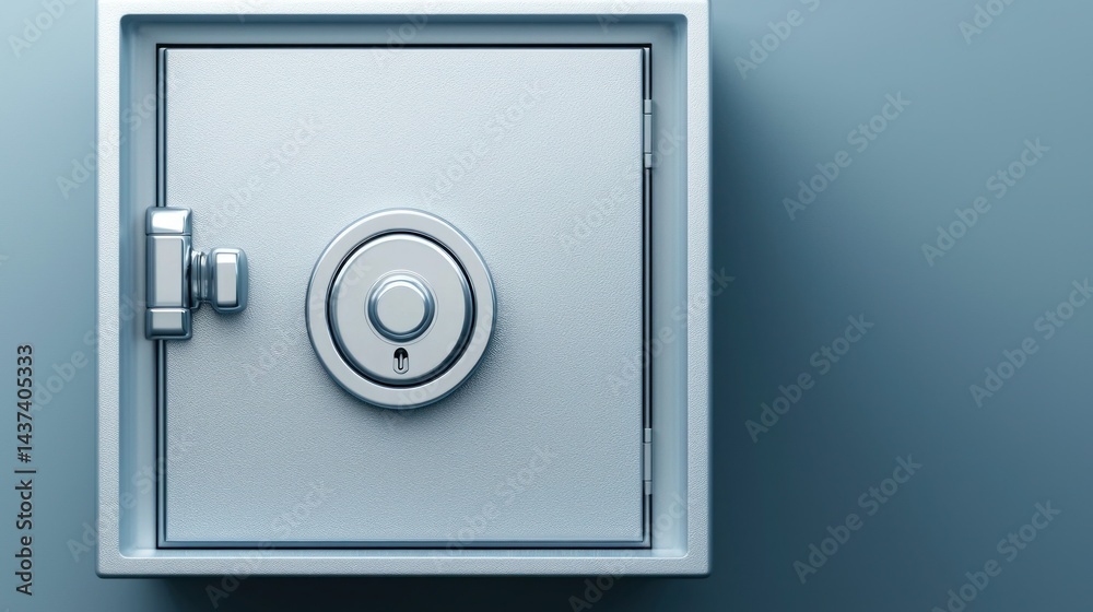 Secure Digital Safe in Illustration with Clean Modern Design Secure Digital Safe in Illustration with Clean Modern Design