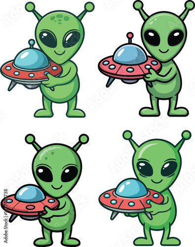 Cute Alien Friendly Monster vector illustration