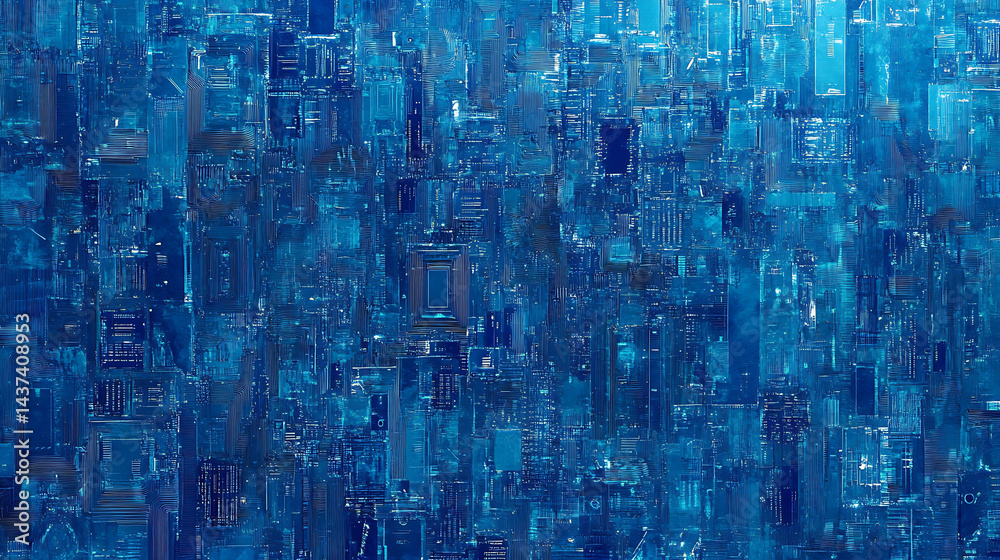 Technology-themed background featuring circuit boards in shades of blue Technology-themed background featuring circuit boards in shades of blue