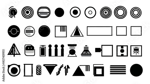 Icon sheet, simple shapes, NFT Art Frame icons