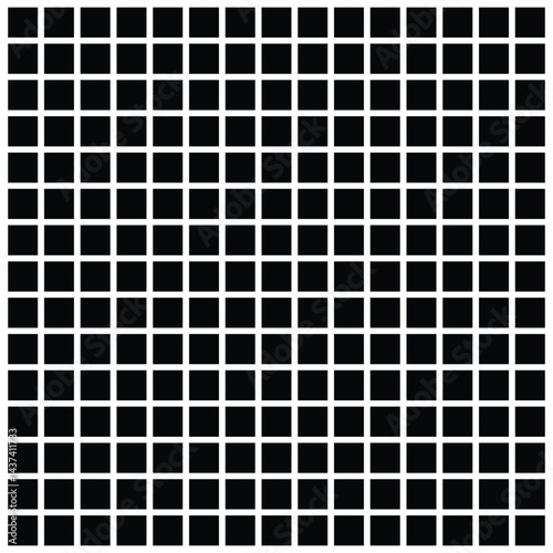 Black fill, no stroke. Square divided in 36 parts, into ninths. 6x6 grid. Isolated  illustration, white background. Asset for overlay, montage, collage, presentation. Business concept. EPS 20 . 
