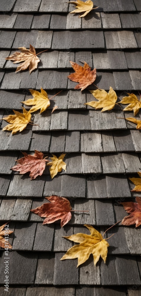 Fototapeta premium A charming rooftop adorned with vibrant green leaves, creating a natural canopy that blends seamlessly with the surrounding environment.