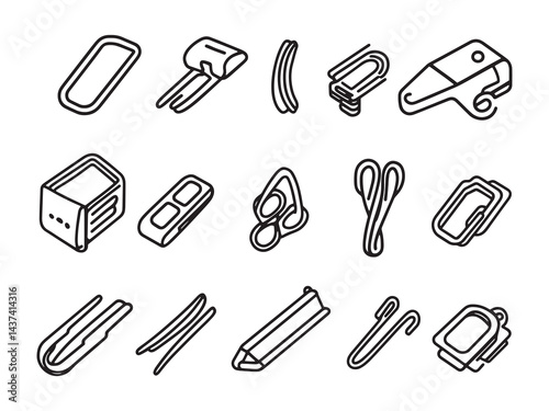 Paper Clips Holder line art icon elegant shape