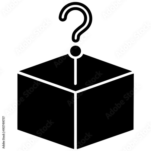 Mystery Box With Question Mark Vector Icon Isolated On White Background Concept