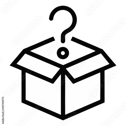 Mystery Box Concept Open Container With Question Mark Icon Vector Illustration