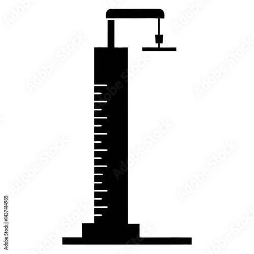 Silhouette Of Laboratory Setup For Titration Experiment Or Chemical Analysis