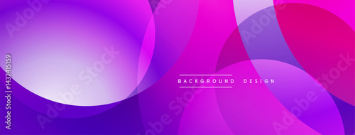 Abstract gradients overlap creating dynamic visual flow. Purple hues dominate composition, offering modern aesthetic.