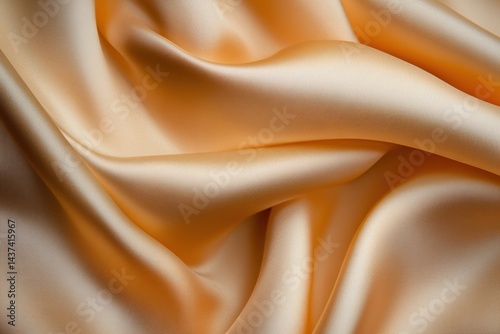Close-up of luxurious silk fabric with soft folds, smooth texture, and elegant light reflections, high resolution, stock photo background