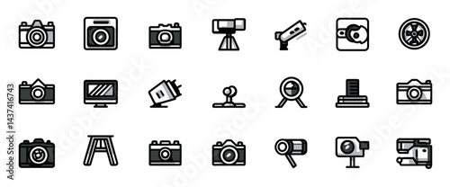 Icon sheet, simple shapes, Video Camera icons