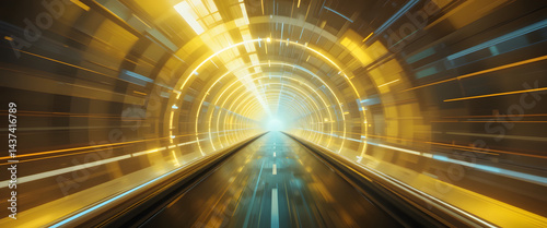 Dynamic abstract tunnel journey virtual reality experience digital environment futuristic perspective