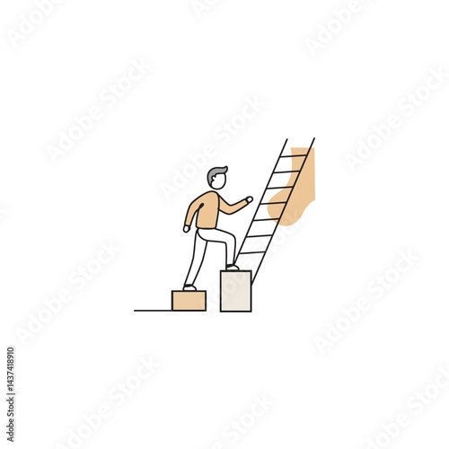 Climb the ladder to success reach your goals achieve greatness now
