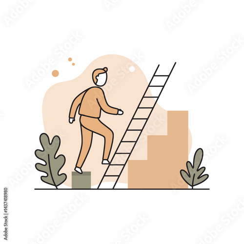 Achieve your goals climb the ladder to success reach the top