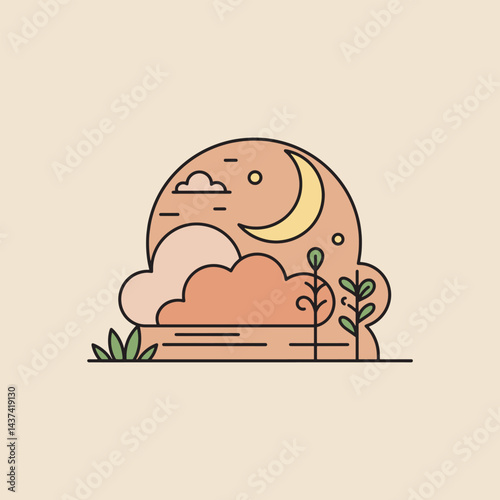  Peaceful night scene moonlit clouds soft colors serene nature dreamscape