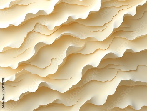 Abstract creamy-beige undulating layered texture
