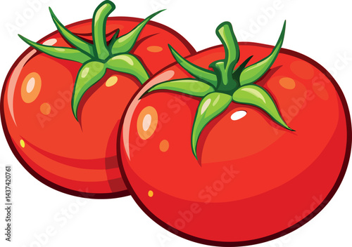 High-Resolution Bold Red Tomato Vector Illustration – Perfect for Modern Culinary, Organic Produce, and Garden Branding