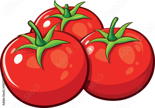 High-Resolution Bold Red Tomato Vector Illustration – Perfect for Modern Culinary, Organic Produce, and Garden Branding
