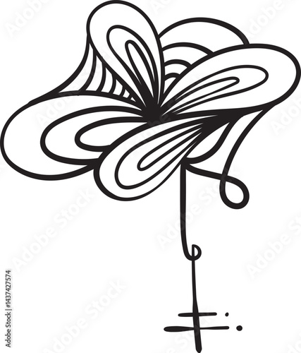 Symbol elements design - abstract butterfly style - for template, logo, tattoo, and design asset
