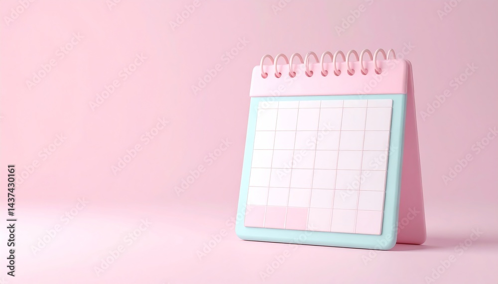 Calendar page flipping sheet on pink background business schedule planning appointment meeting concept