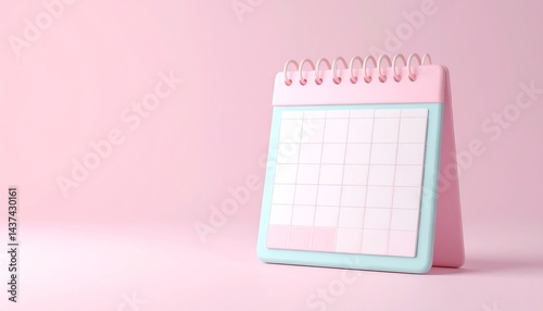 Obraz na płótnie Calendar page flipping sheet on pink background business schedule planning appointment meeting concept w salonie