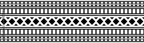 Ethnic border with geometric tribal pattern.