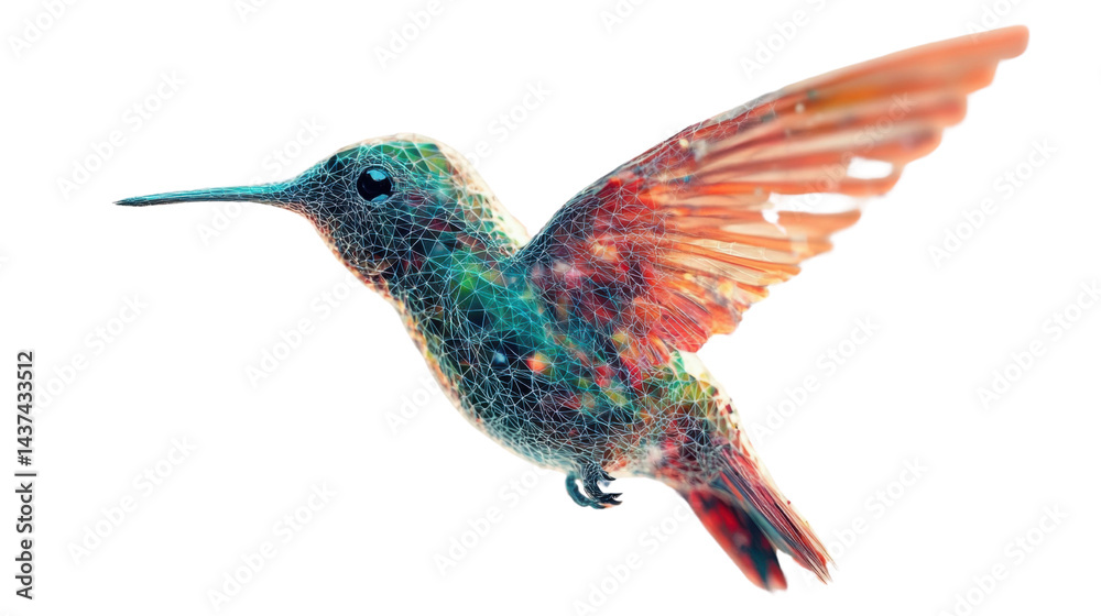 Obraz premium hummingbird isolated on white background 