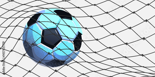 Soccer ball in net VECTOR ABSTRACT