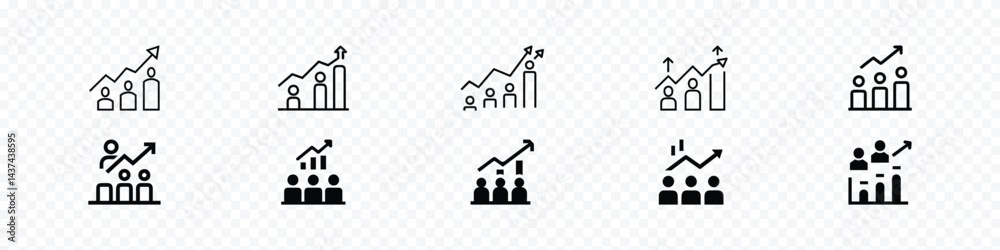 HR Analytics Icon – Rising Graph with Human Figure Symbolizing Workforce Data and Performance Insights HR Analytics Icon – Rising Graph with Human Figure Symbolizing Workforce Data and Performance Insights