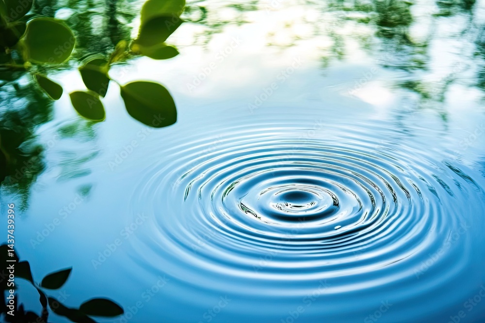 Ripples on Water, Reflecting Leaves Ripples on Water, Reflecting Leaves
