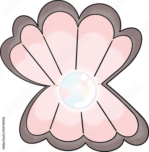 The pink shell has pearls in it.