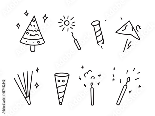 Party Blowhorn line art icon for celebration event