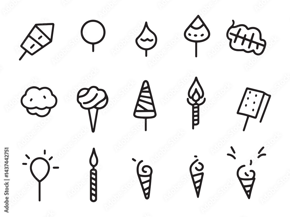 Fototapeta premium Party Blowhorn line art icon simple party decoration